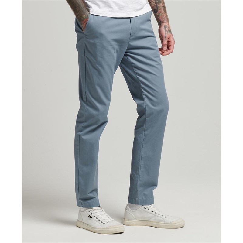 Superdry Heren Studios Chino's Grijs Blauw