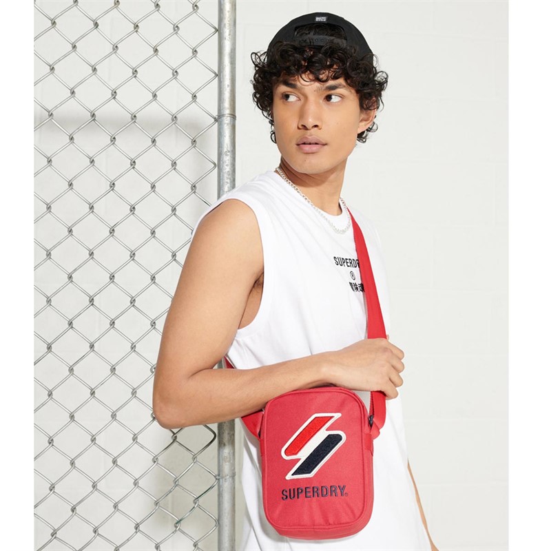 Superdry Herre Sportstyle Side Hoftetaske Rød