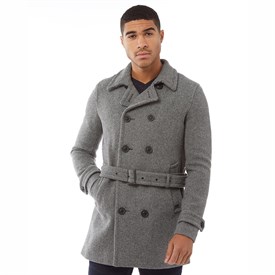 Superdry Heren Director Melton Wol Jas Middelgrijs superdry kopen in de aanbieding