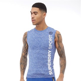 Superdry Sport Heren Sports Athletic Vest Gemeleerd Blauw superdry kopen in de aanbieding Superdry Sport Heren Sports Athletic Vest Gemeleerd Blauw superdry kopen in de aanbieding