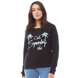Superdry Dames Applique Raglan Crew Sweater Zwart superdry kopen in de aanbieding