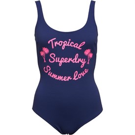 Superdry Dames Summer Zwempak Marineblauw superdry kopen in de aanbieding