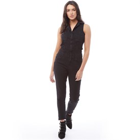 Superdry Dames Utility Jumpsuit Vervaagd Zwart superdry kopen in de aanbieding