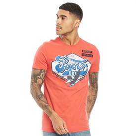 Superdry Heren Custom 1334 T Shirt Vervaagd Rood superdry kopen in de aanbieding