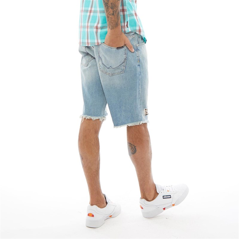 Superdry Mens Loose Denim Shorts Appleton Light Rip