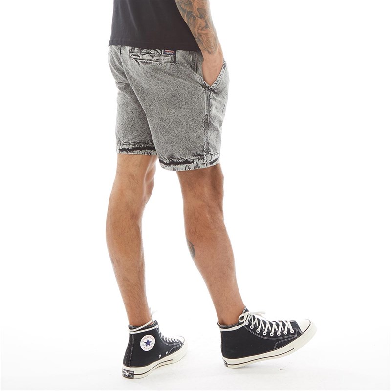 Superdry Short Chino Nue Wave Homme Noir Délavé