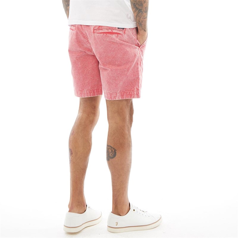 Superdry Męskie Nue Wave Szorty Chino Rozmyty Czerwony