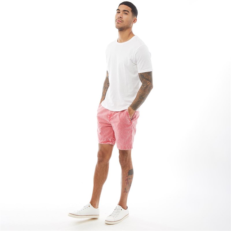 Superdry Męskie Nue Wave Szorty Chino Rozmyty Czerwony