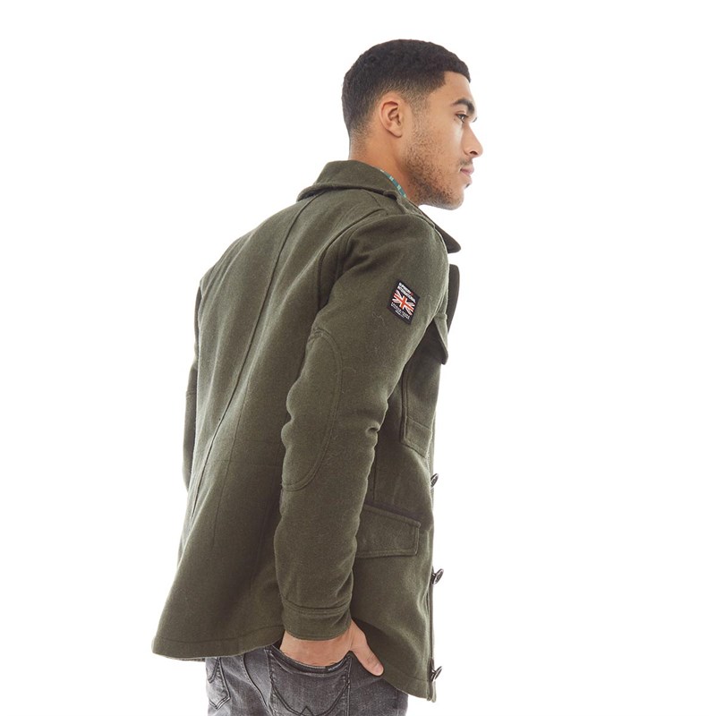 Superdry Mens Tito 4 Pocket Wool Jacket Khaki