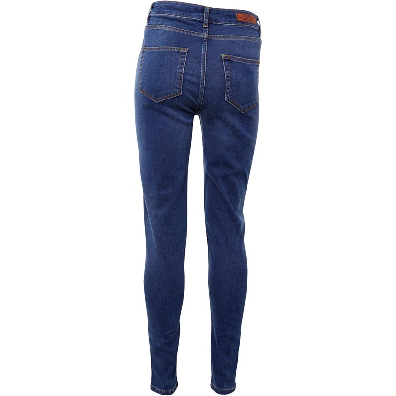 Superdry Damskie Superthermo Jeansy Skinny Denimowy Niebieski