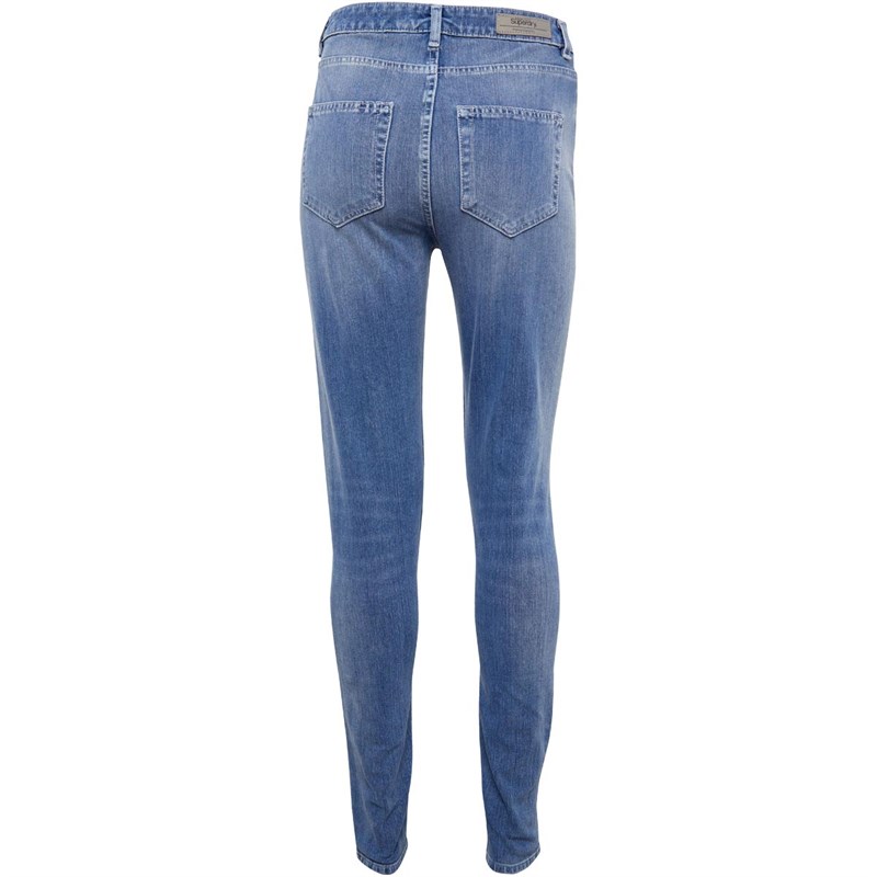 Superdry Damskie Superflex Jeansy Skinny Mid Niebieski