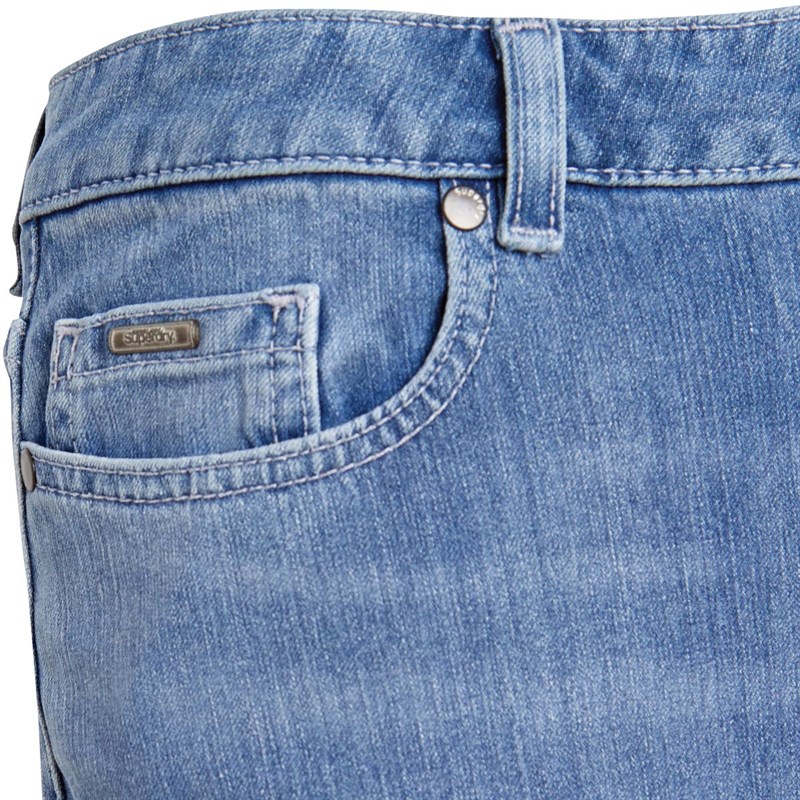 Superdry Damskie Superflex Jeansy Skinny Mid Niebieski