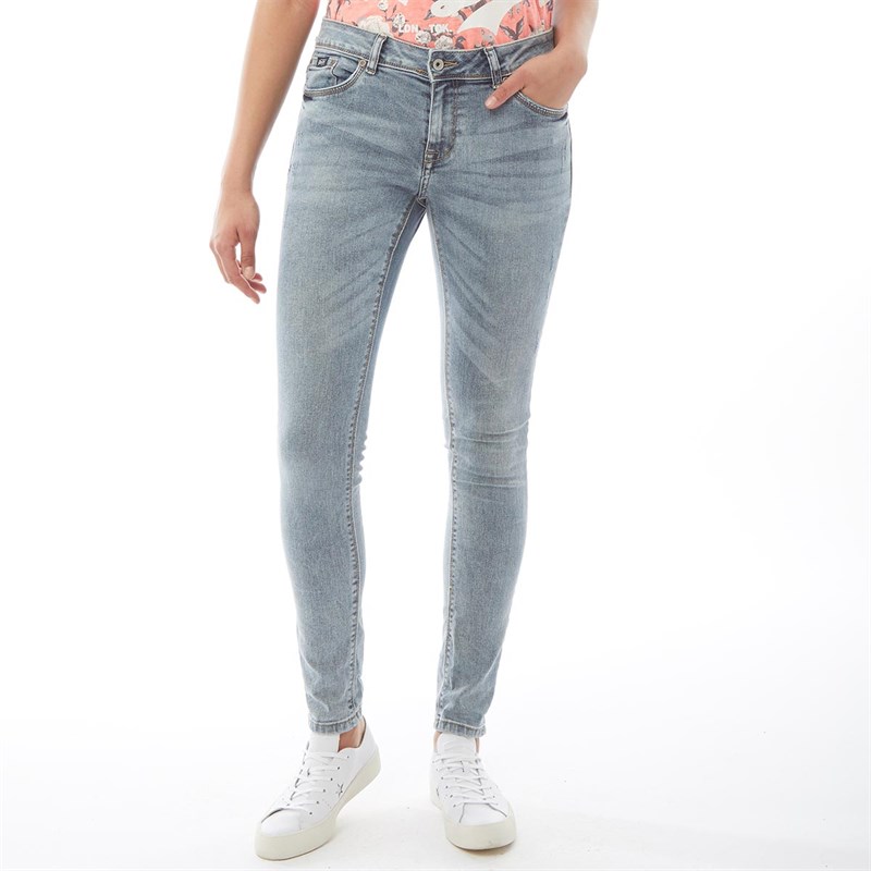Superdry Damskie Cassie Jeansy Skinny Sprany Niebieski