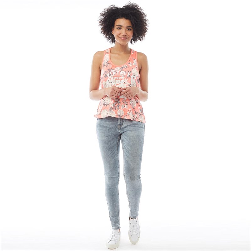 Superdry Damskie Cassie Jeansy Skinny Sprany Niebieski