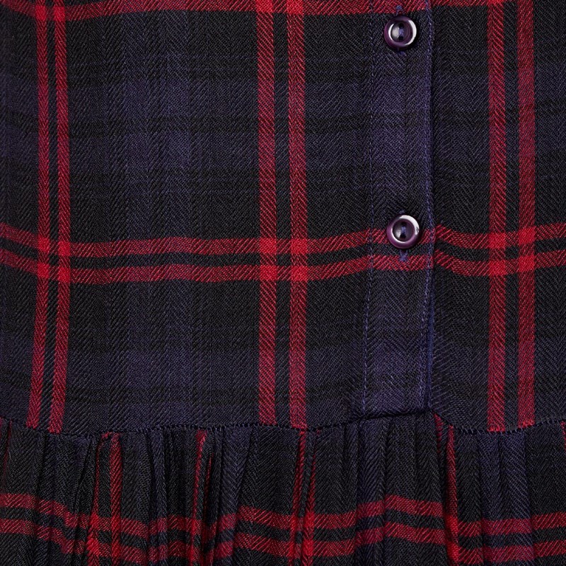 Superdry Damen Philipa Check Kleid Rot kariert