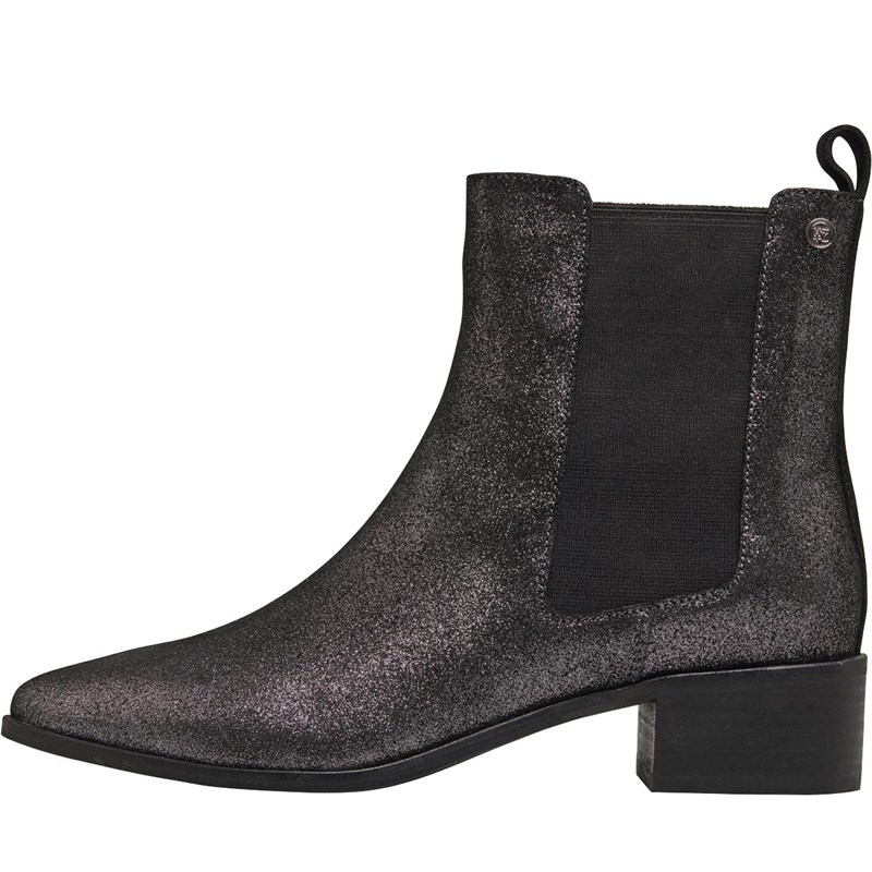Superdry Damskie Zoe Quinn High Chelsea Buty Czarny Metallic