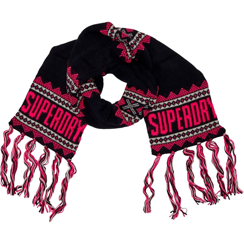 Superdry écharpe Jenna Fairisle Femme Rose Fluo