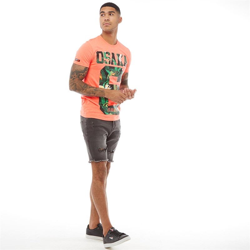 Superdry Mens Osaka Mid T-Shirt Radiant Orange
