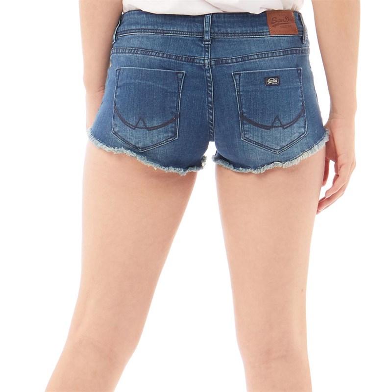 Superdry Damskie Core Hot Szorty Mid Niebieski