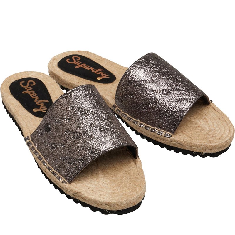 Superdry Sandales Femme Étain