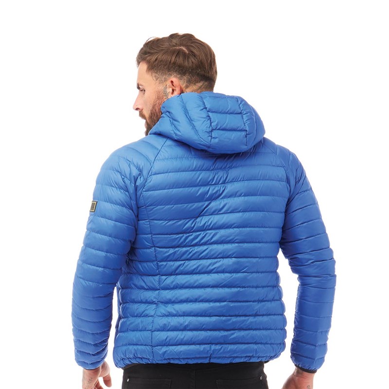 Superdry Mens Down Radar Mix Quilted Jacket Cobalt