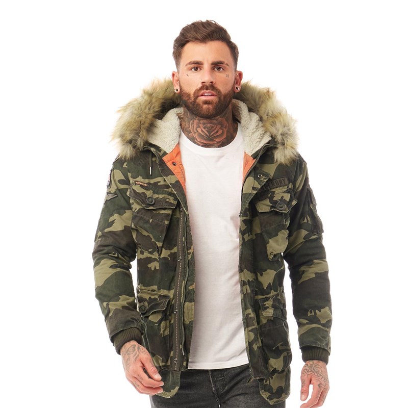 Superdry Herren Rookie Heavy Weather Parka Jacke Tarnfarbe