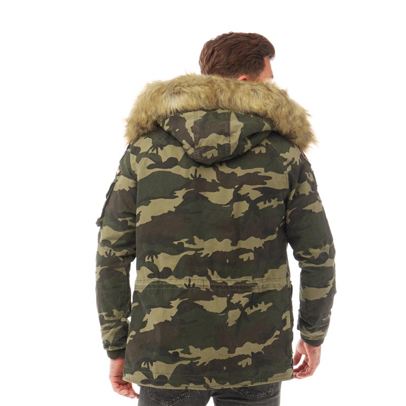 Superdry Herren Rookie Heavy Weather Parka Jacke Tarnfarbe