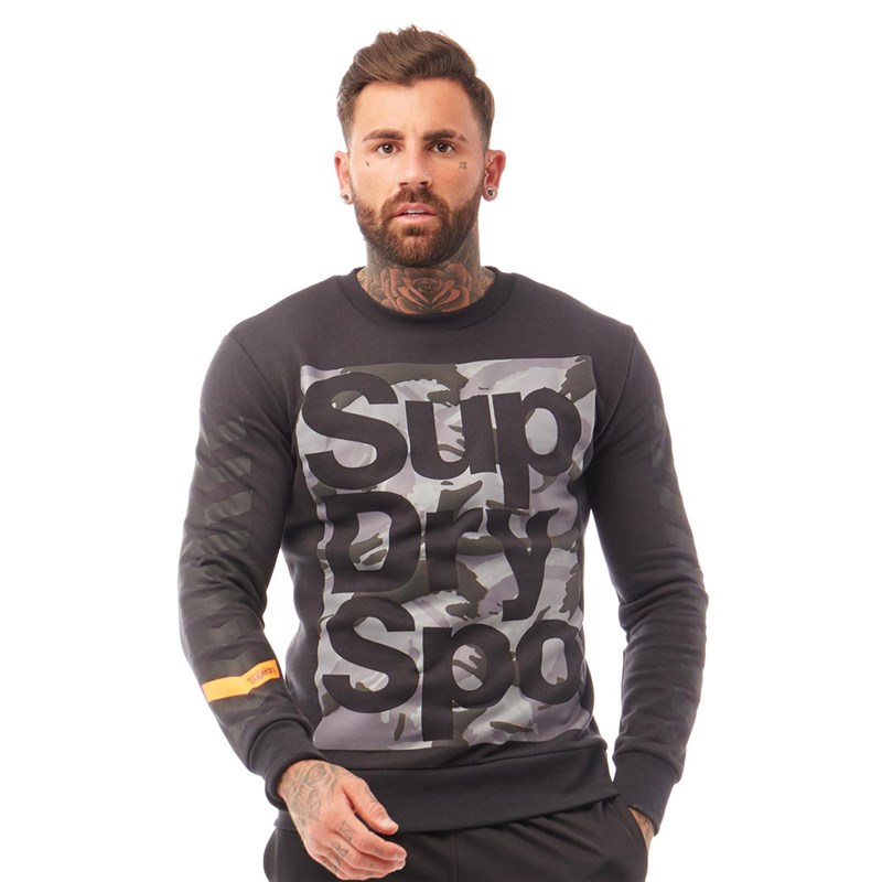 Superdry Herren Combat Boxer Sweatshirt Schwarz
