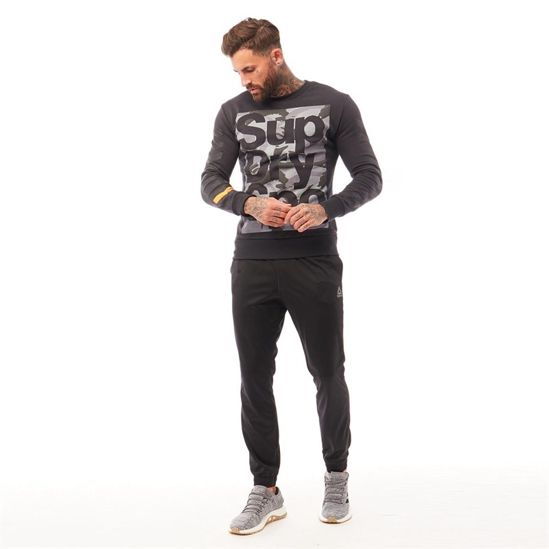 Superdry Herren Combat Boxer Sweatshirt Schwarz