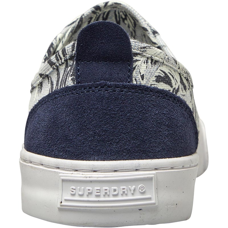 Superdry Mens Edit Dap Canvas Pumps Blue Chambray Print