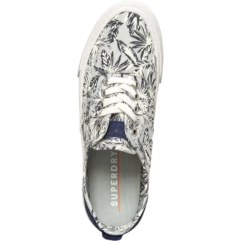 Superdry Mens Edit Dap Canvas Pumps Blue Chambray Print