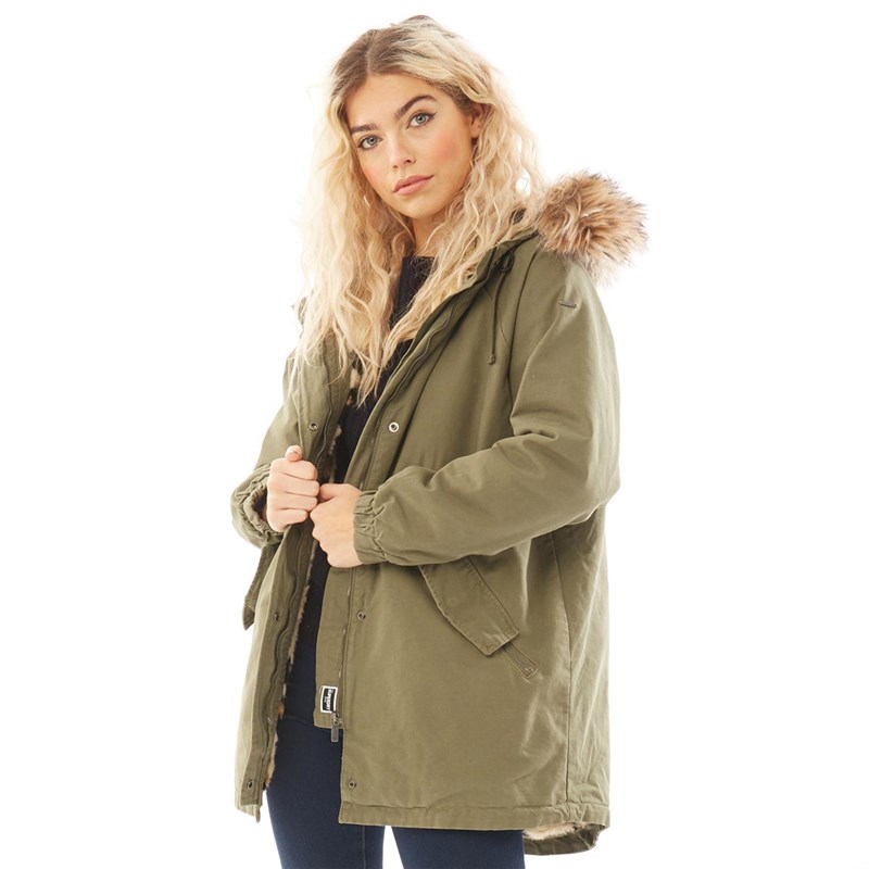 Superdry Veste Parka Lucy Rookie Femme Kaki