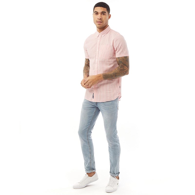 Superdry Herrer Classic Seersucker Kortærmet Skjorte Striber