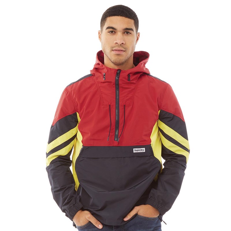Superdry Herrer Jared Overhead Jakke Rød
