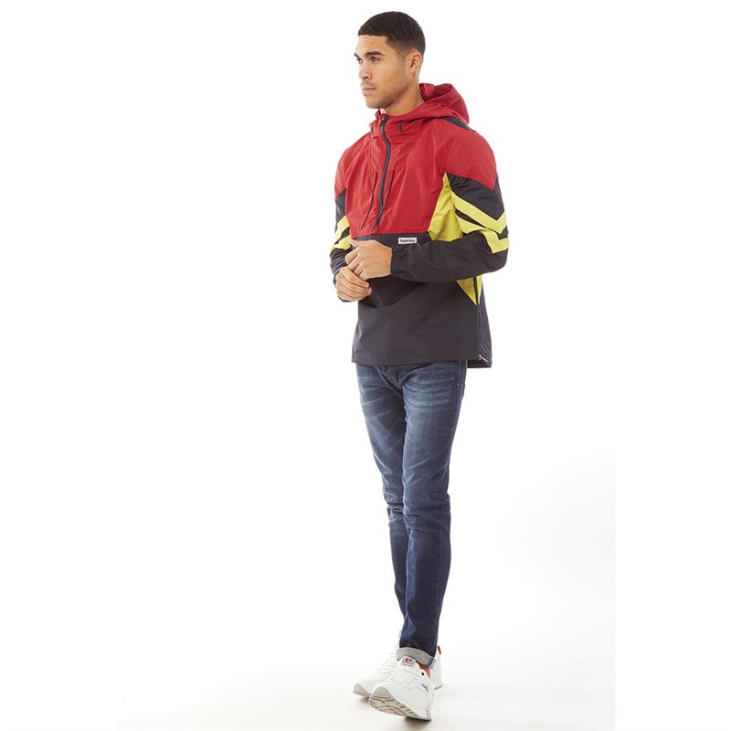 Superdry Herrer Jared Overhead Jakke Rød