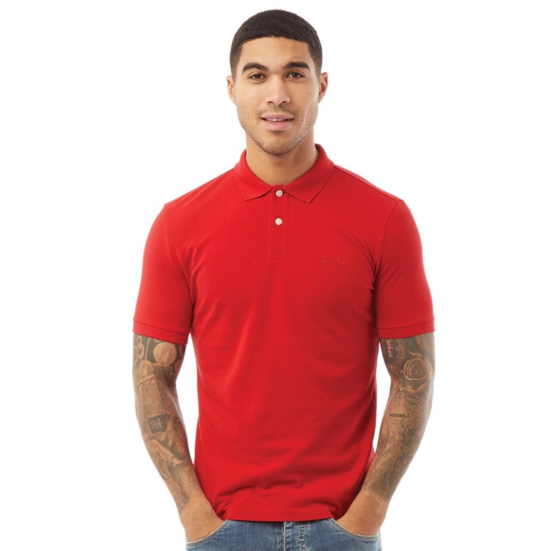 Superdry Polo Classic Micro Lw Pique Homme Rouge vif
