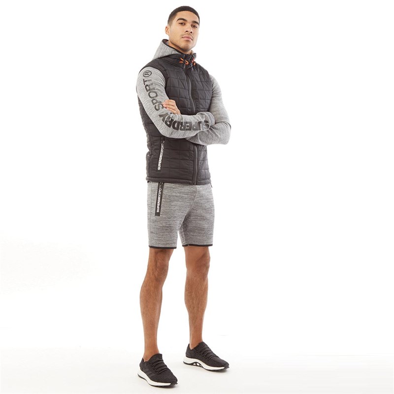 Superdry Short Gym Tech Homme Gris Chiné