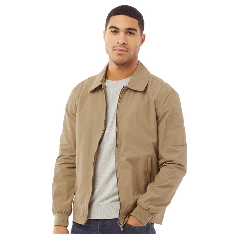 Superdry Mens Collared Harrington Jacket Combat Brown