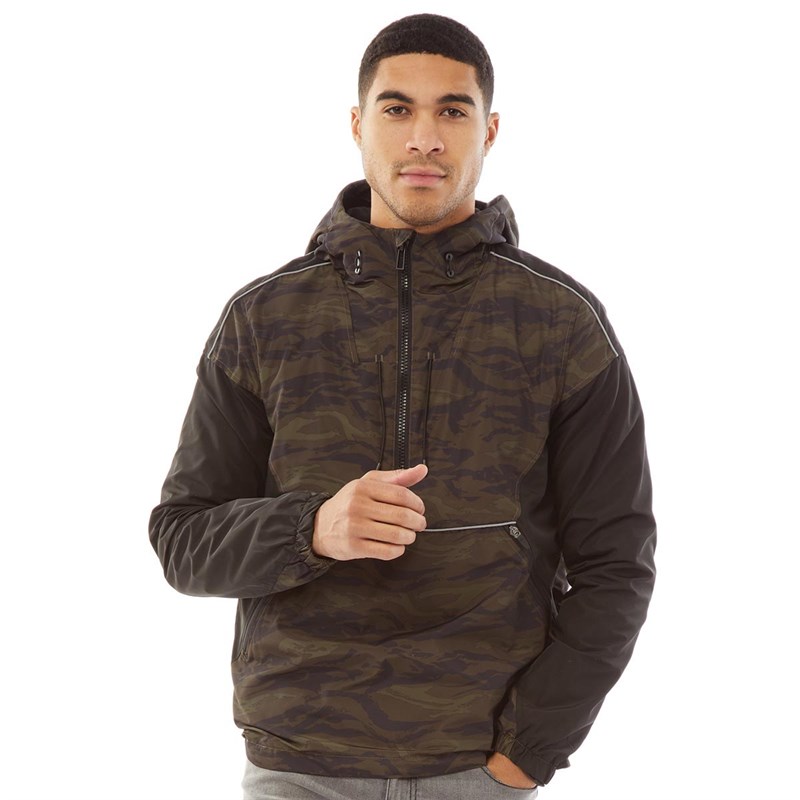 Superdry Herren Jared Overhead Cagoule Jacke Grün Tarnfarbe