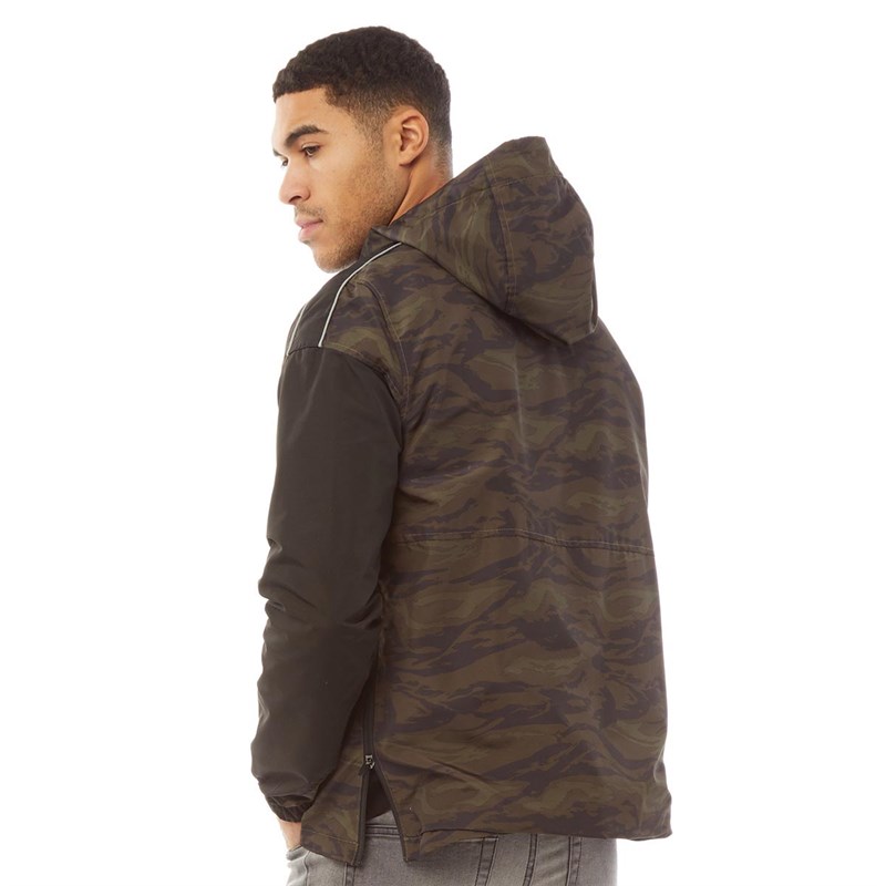 Superdry Herren Jared Overhead Cagoule Jacke Grün Tarnfarbe