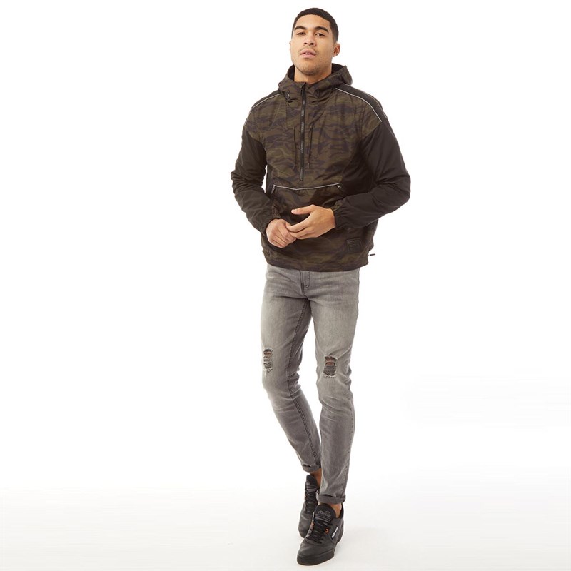 Superdry Herren Jared Overhead Cagoule Jacke Grün Tarnfarbe