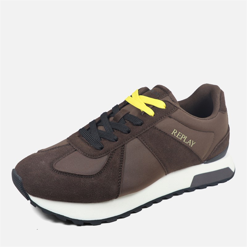Replay Mens Castor Trainers Dark Brown