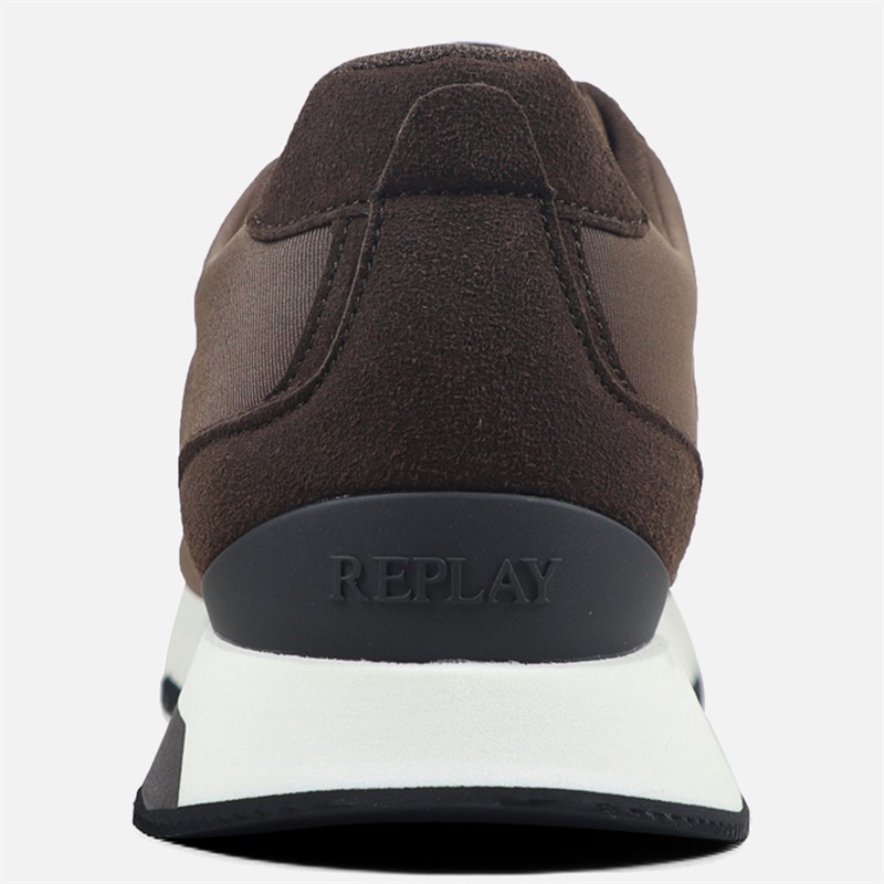 Replay Mens Castor Trainers Dark Brown