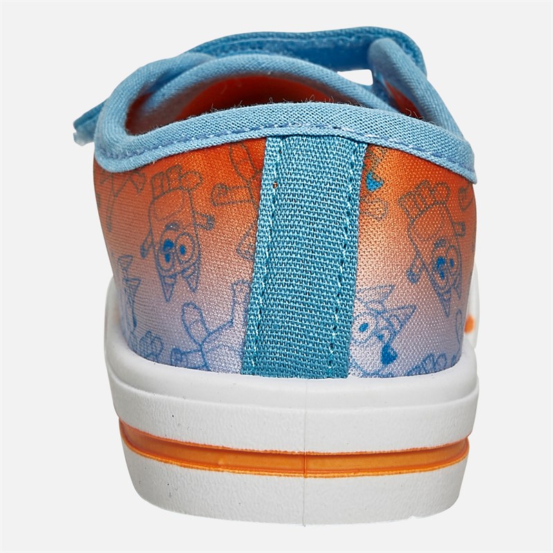 Bluey Kids Twin Bar Canvas Pumps Blue/Orange