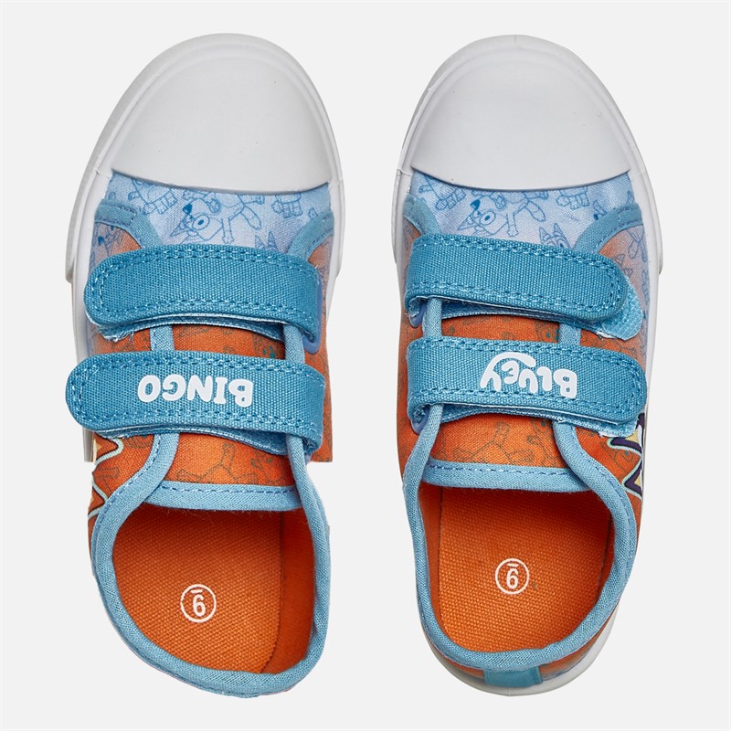 Bluey Kids Twin Bar Canvas Pumps Blue/Orange