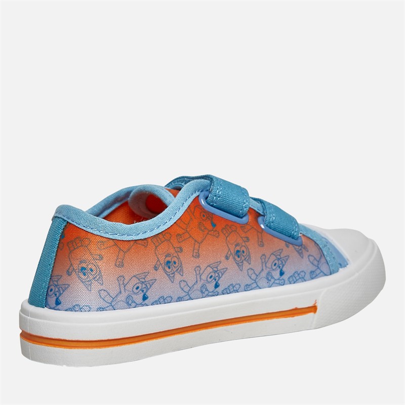 Bluey Kids Twin Bar Canvas Pumps Blue/Orange