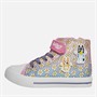 Bluey Girls Flowers Hi Top Canvas Trainers Pink/Multi