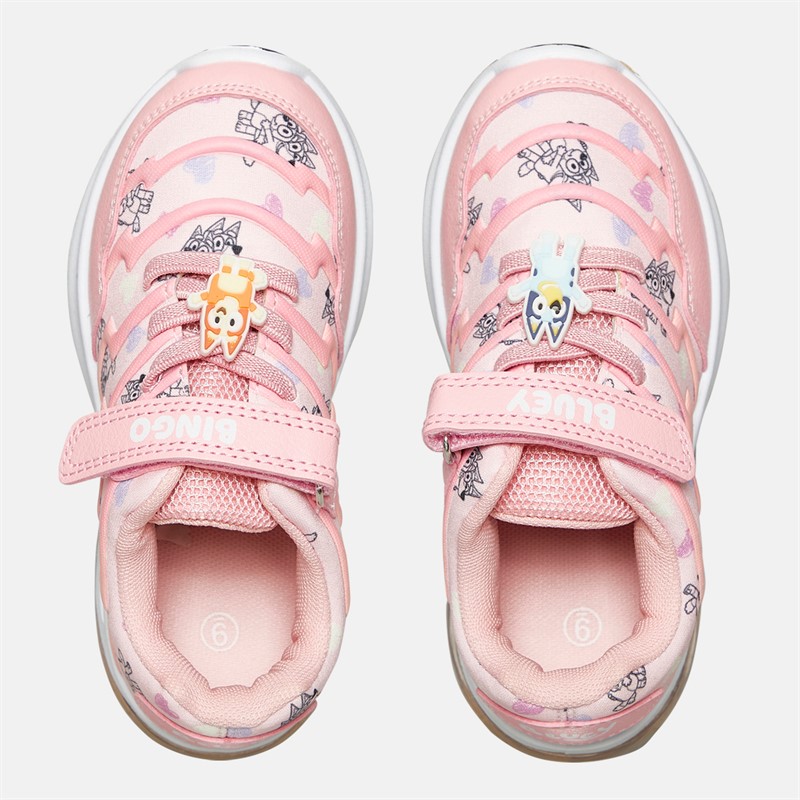 Bluey Infant Girls Bluey And Bingo Light Up Trainers Pink/Multi