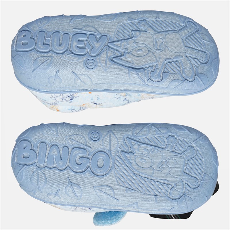 Bluey Infant Blue AOP Slippers Light Blue