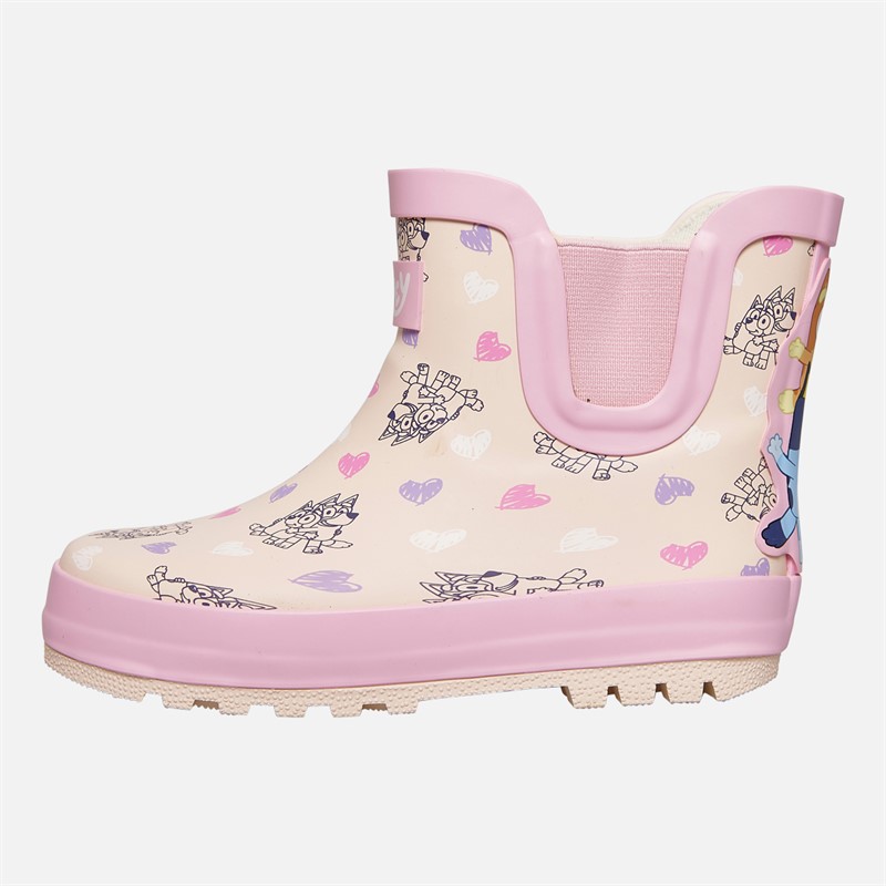 Bluey Girls Chelsea Boots Wellies Pink/Multi